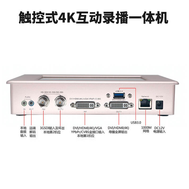T980DS-PRO 3机位4K/30Hz互动录播机接口图